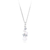 Front-on view of the Wallace Bishop Freshwater Pearl & Cubic Zirconia Pendant in Sterling Silver, reference 33PDCZ36, measuring 18.8mm in length. The pendant features a cluster of round freshwater pearls and round cubic zirconias.