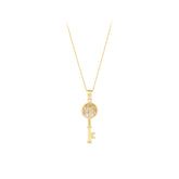 Mother of Pearl Tree of Life Key Pendant in 9ct Yellow Gold