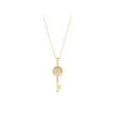 Mother of Pearl Tree of Life Key Pendant in 9ct Yellow Gold