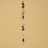 Created Sapphire & 1ct TDW Diamond Bracelet in 9ct Yellow Gold