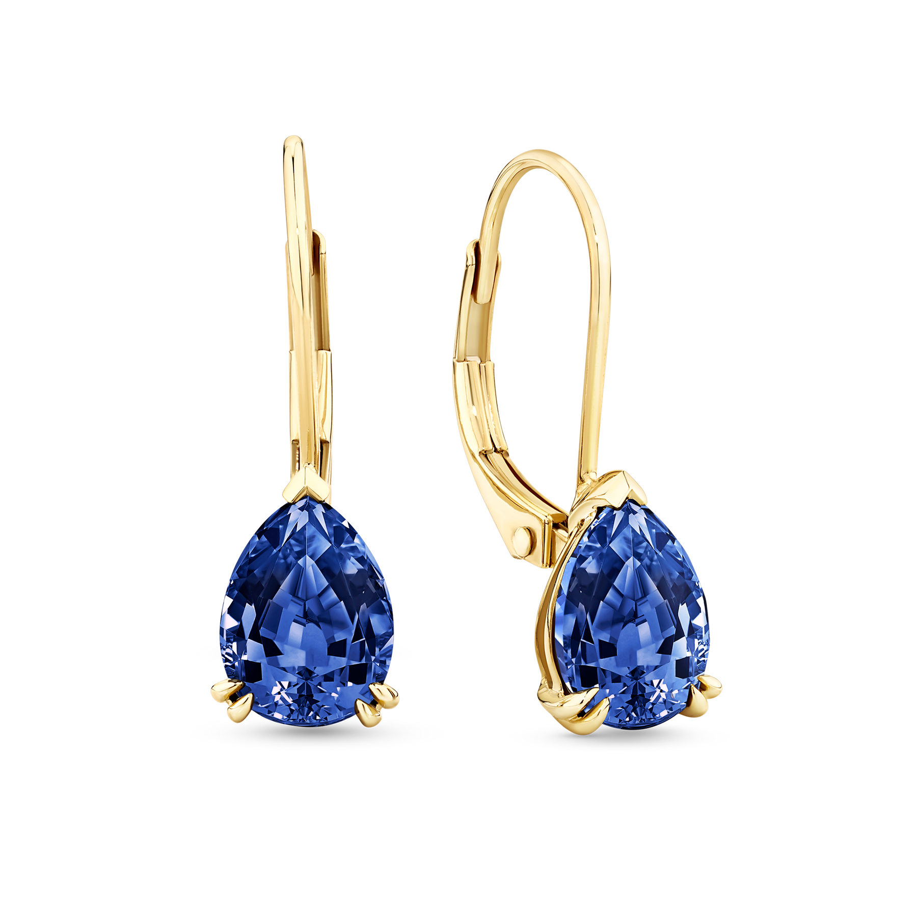 Gold sapphire 2025 drop earrings