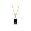 Created Sapphire & Diamond Pendant in 9ct Yellow Gold