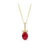Created Ruby & Diamond Pendant in 9ct Yellow Gold