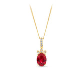 Created Ruby & Diamond Pendant in 9ct Yellow Gold