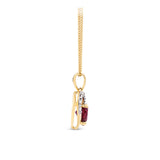 Ruby and Diamond Pendant Necklace in 9ct Yellow Gold