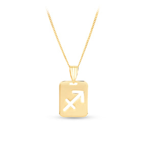 Zodiac Star Sign Pendant in 9ct Yellow Gold