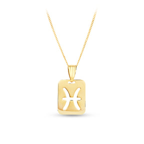 Zodiac Star Sign Pendant in 9ct Yellow Gold