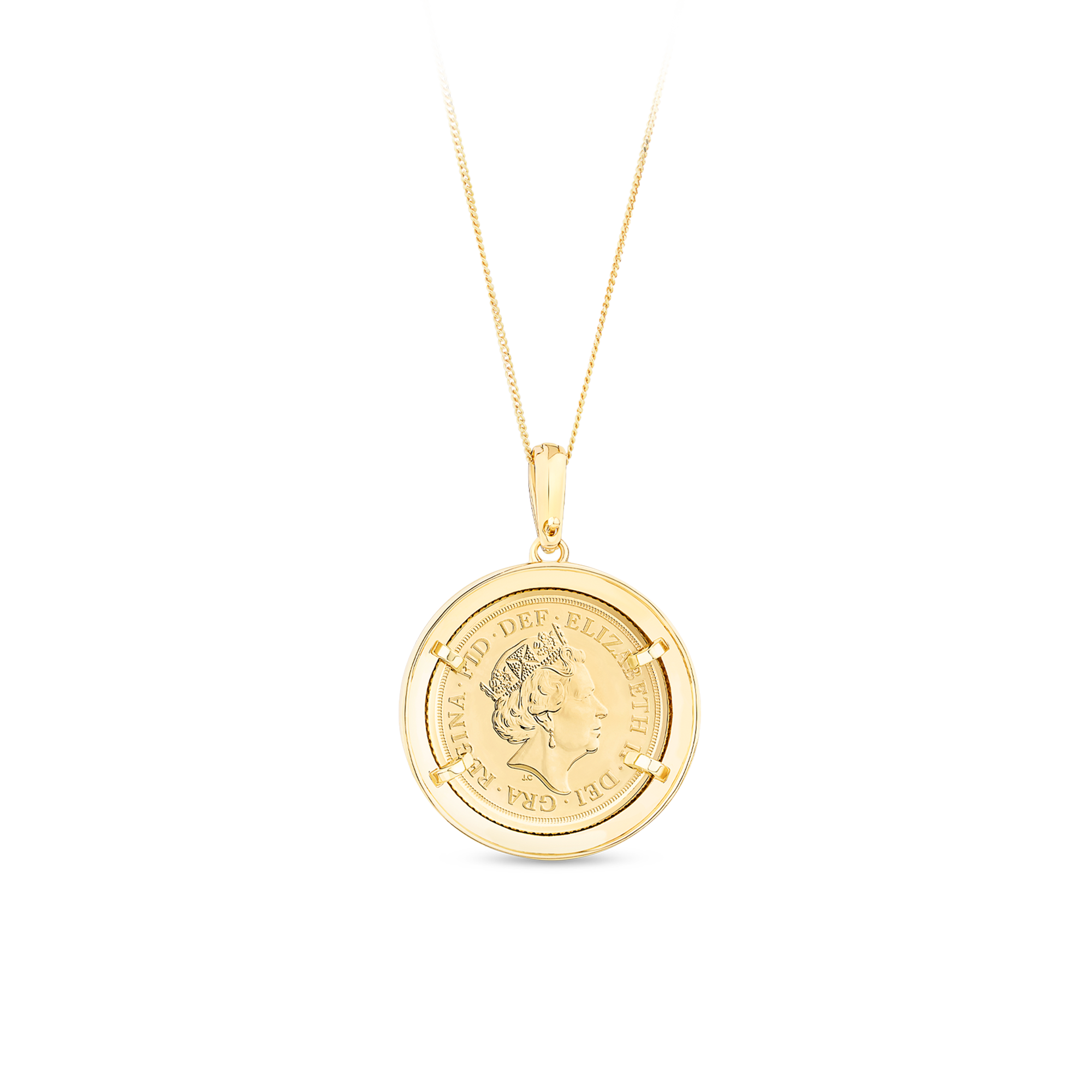 Sought After 9ct Gold Mounted Full Sovereign Pendant Necklace - Necklaces  from Cavendish Jewellers Ltd UK