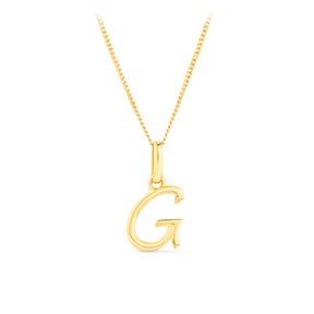 Initial Pendant in 9ct Yellow Gold