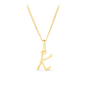 Initial Pendant in 9ct Yellow Gold