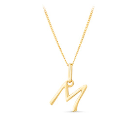 Initial Pendant in 9ct Yellow Gold