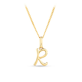 Initial Pendant in 9ct Yellow Gold