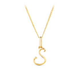 Initial Pendant in 9ct Yellow Gold