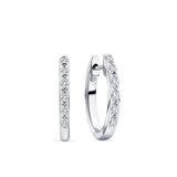I Treasure® Diamond and Sterling Silver Huggie Earrings