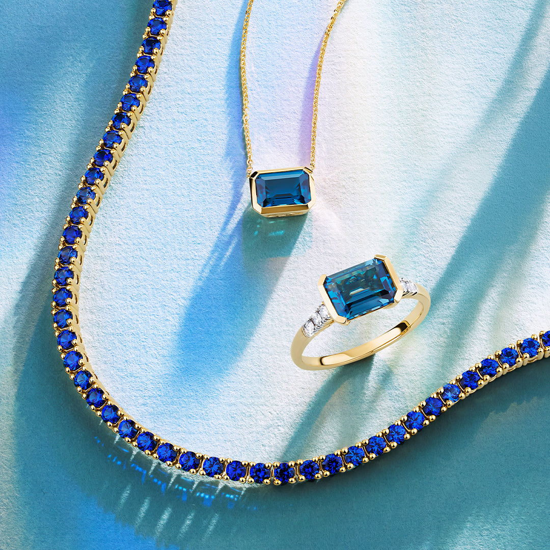 London Blue Topaz Ring in 9ct Yellow Gold