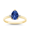 1.48ct TW Created Sapphire & Diamond Pear Ring in 9ct Yellow Gold