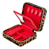 WOLF Leopard Jewellery Box with Red interior Travel Case