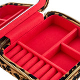 WOLF Leopard Jewellery Box with Red interior Travel Case