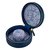 WOLF Sophia Indigo Fruit Botanical Round Zip Jewellery Case
