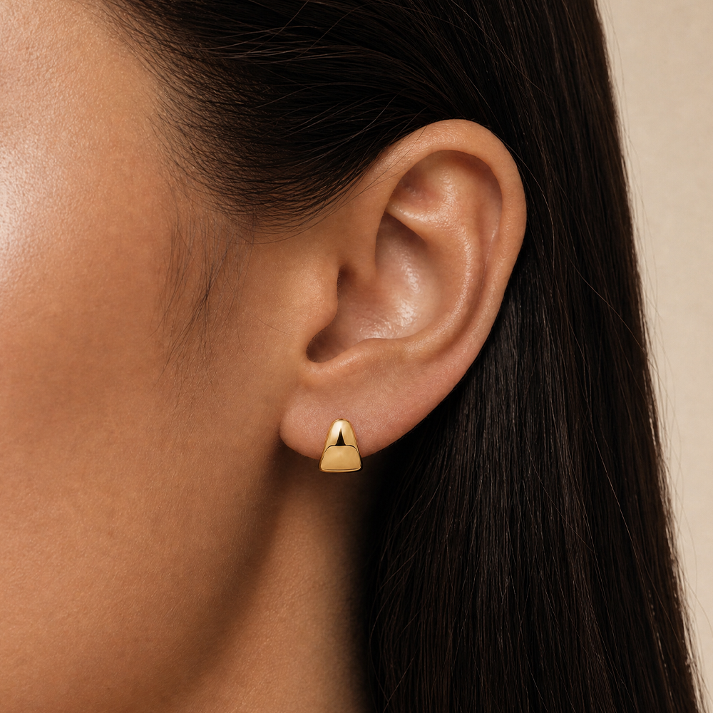 Graduated Half Hoop Earrings in 9ct Yellow Gold