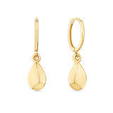Teardrop Huggie Hoop Earrings in 9ct Yellow Gold
