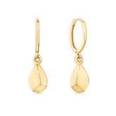 Teardrop Huggie Hoop Earrings in 9ct Yellow Gold