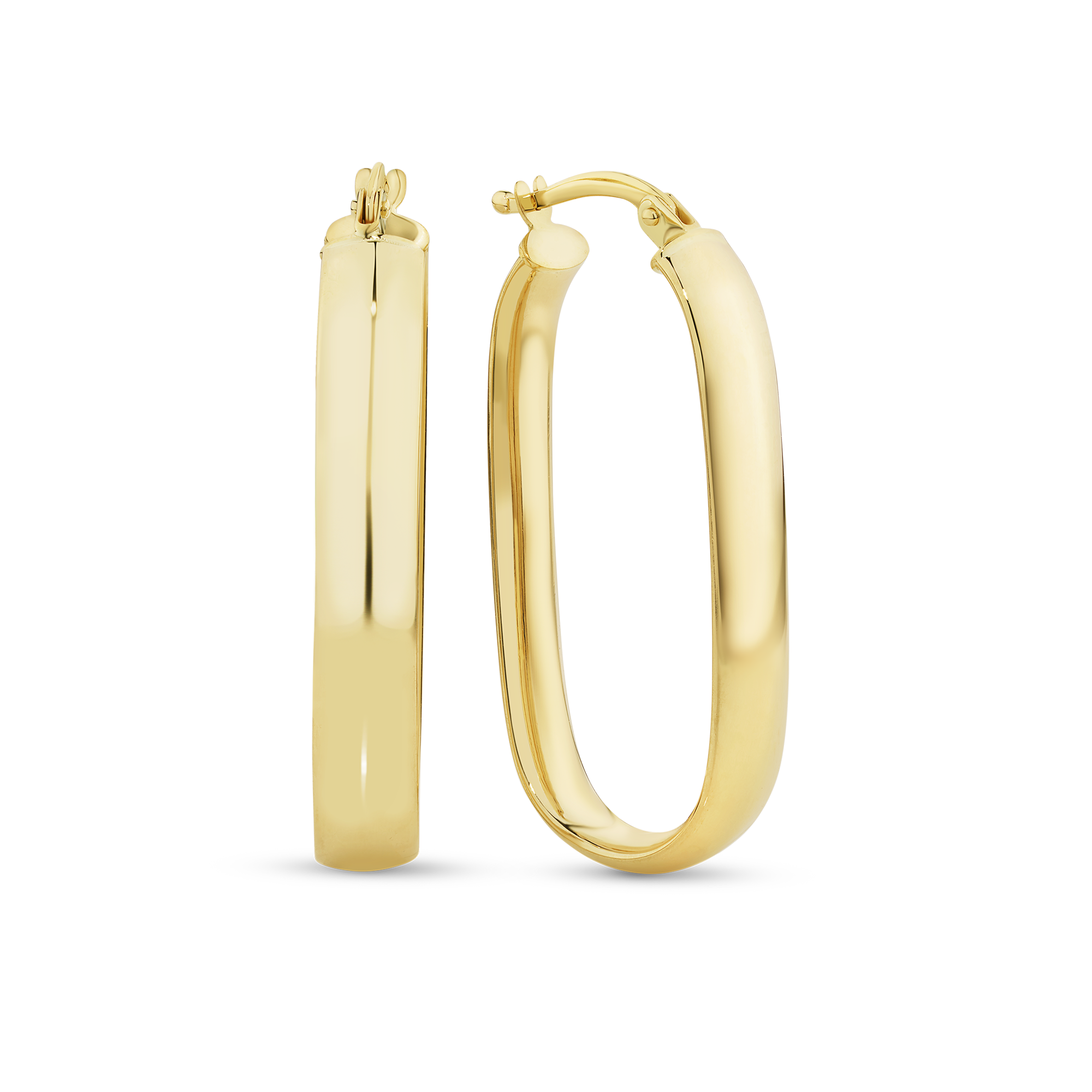 Oval Hoop Earrings in 9ct Yellow Gold