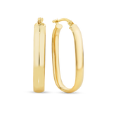 Oval Hoop Earrings in 9ct Yellow Gold