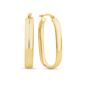 Oval Hoop Earrings in 9ct Yellow Gold