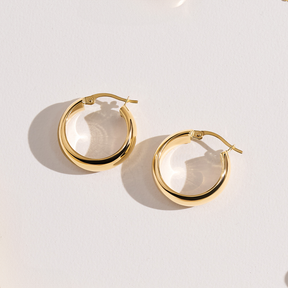 Round Hoop Earrings in 9ct Yellow Gold