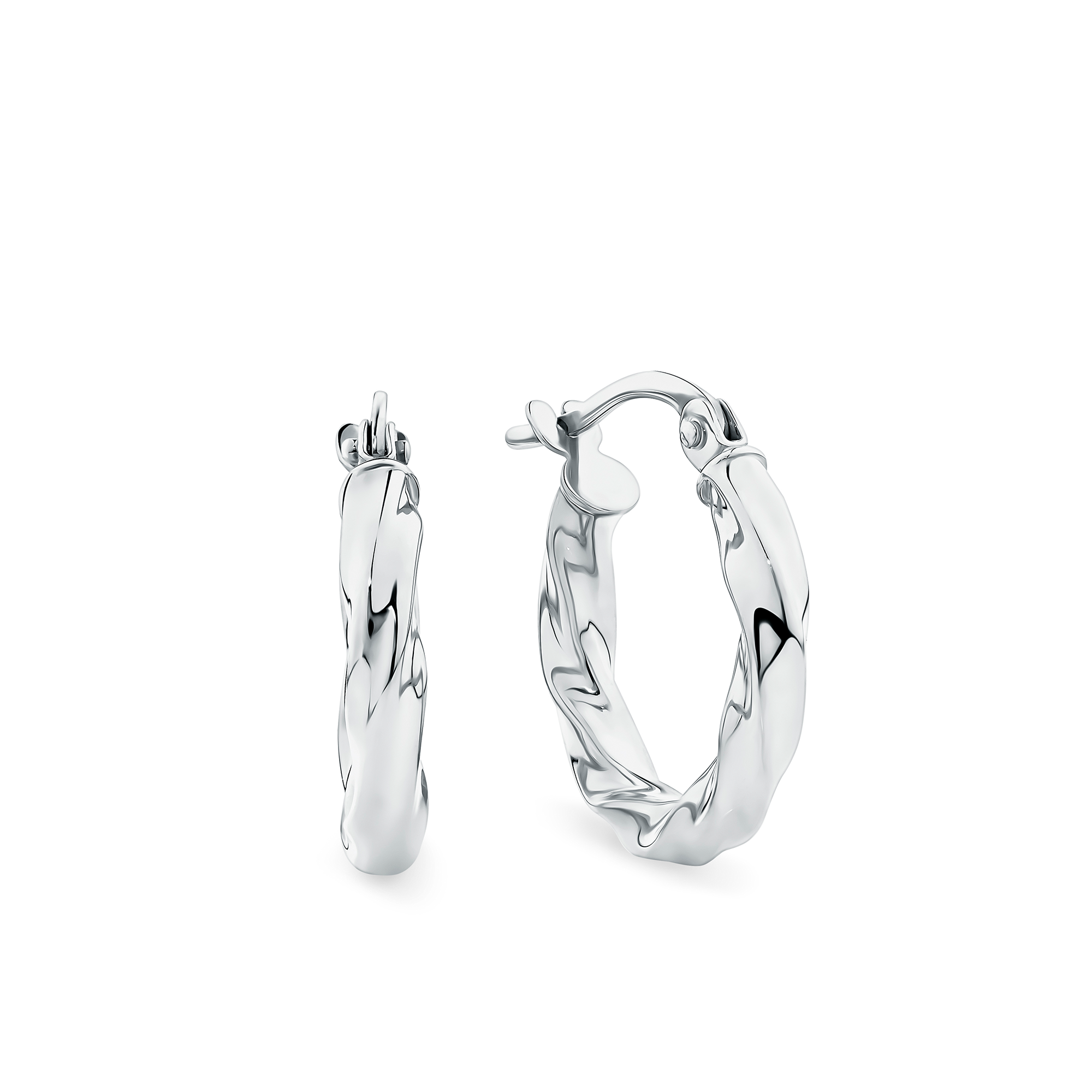 Twist Hoop Earrings in 9ct White Gold