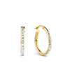 Medium Diamond Cut Hoop Earrings in 9ct Yellow and White Gold