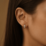 Diamond Cut Hoop Earrings in 9ct Yellow and White Gold
