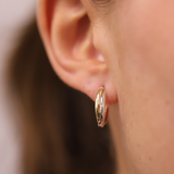 Twist Hoop Earrings in 9ct Yellow and White Gold