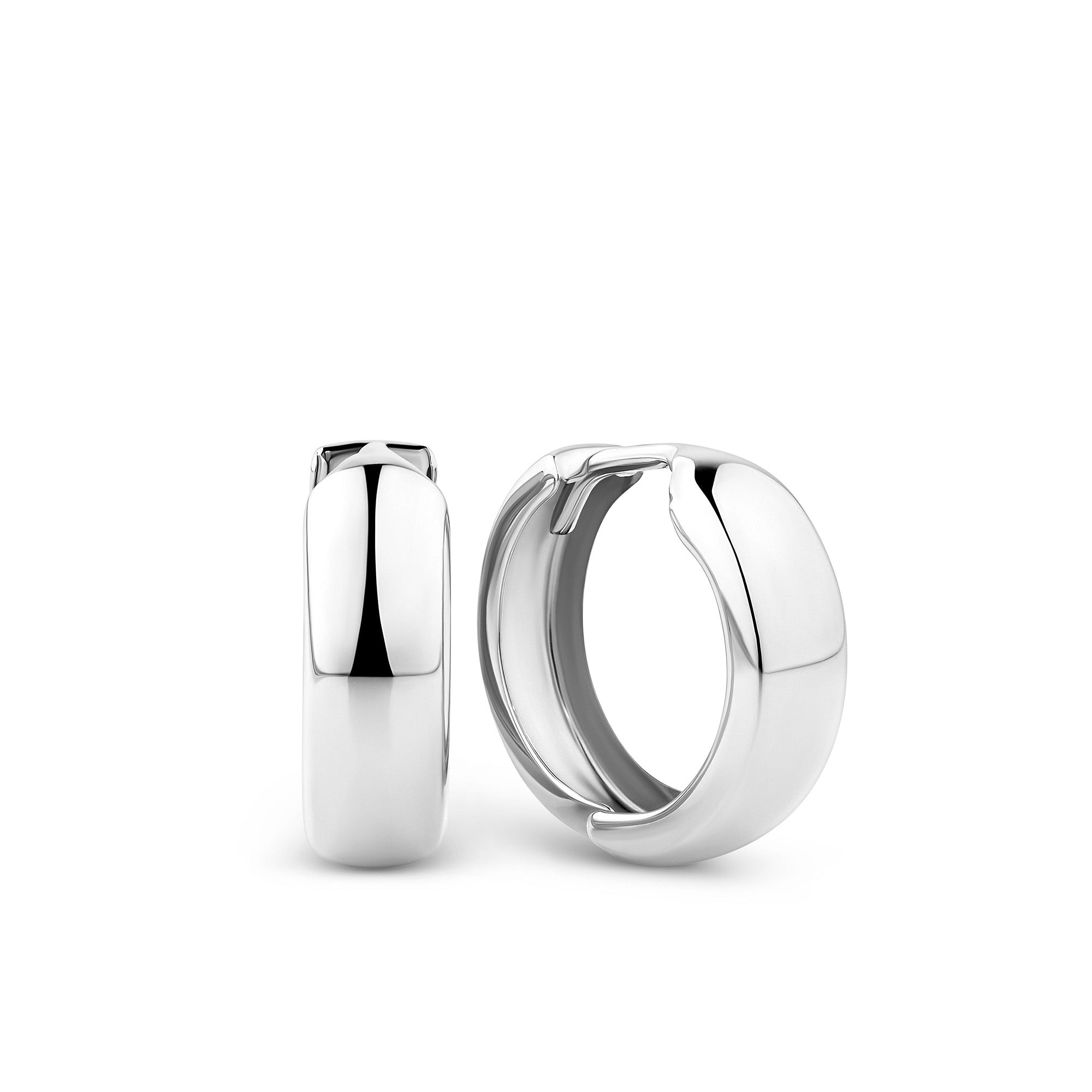 Small Huggie Earrings in 9ct White Gold