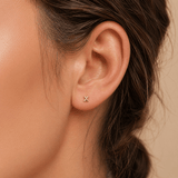 X Earrings in 9ct Yellow Gold