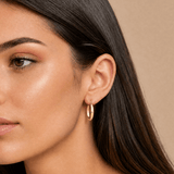 Oval Hoop Earrings in 9ct Yellow Gold