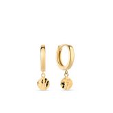 Diamond Cut Drop Huggie Earrings in 9ct Yellow Gold