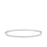 1.00ct TDW Diamond Oval Bangle in 9ct White Gold