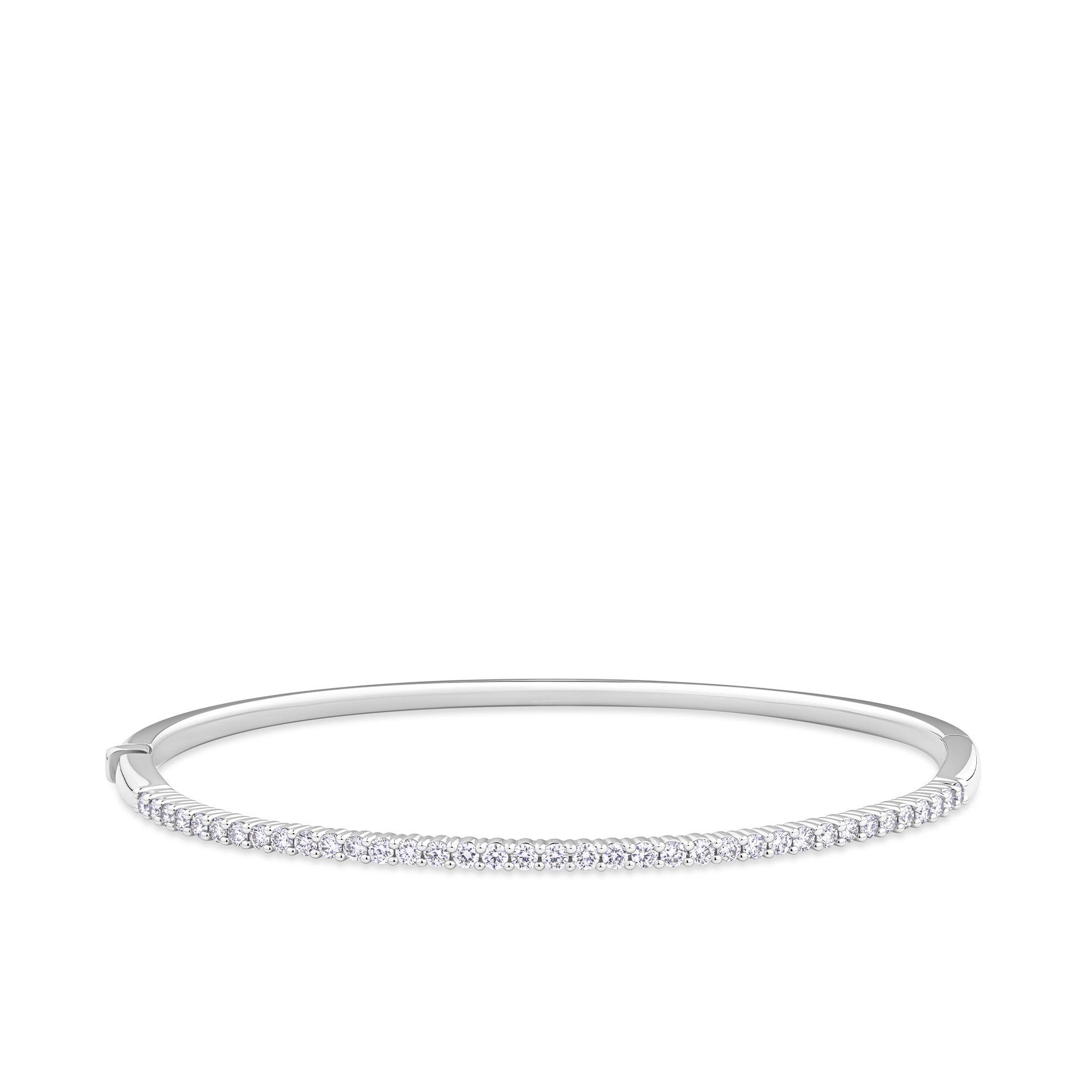 1.00ct TDW Diamond Oval Bangle in 9ct White Gold
