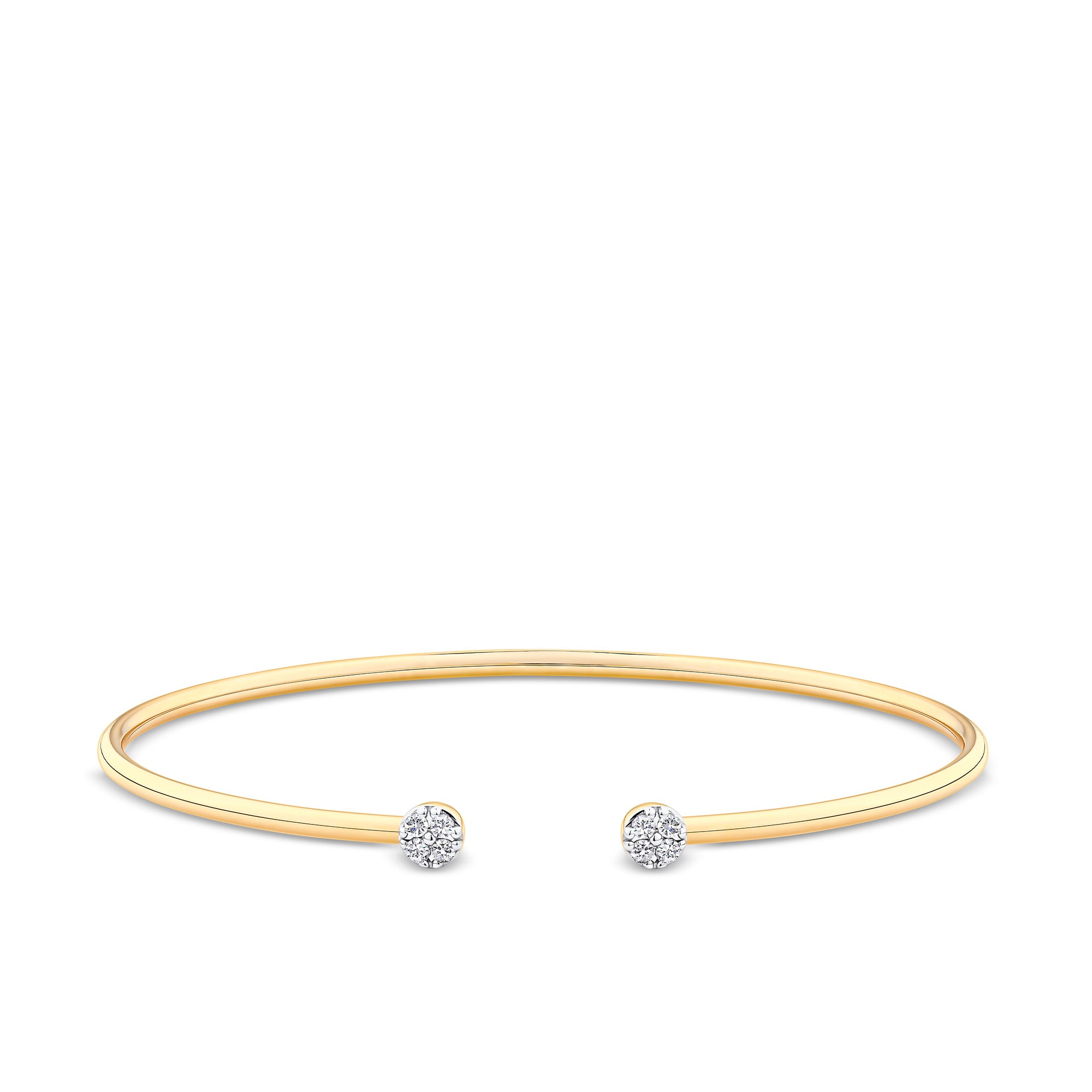0.15ct TW Diamond Pave Flexi Bangle in 9ct Yellow Gold