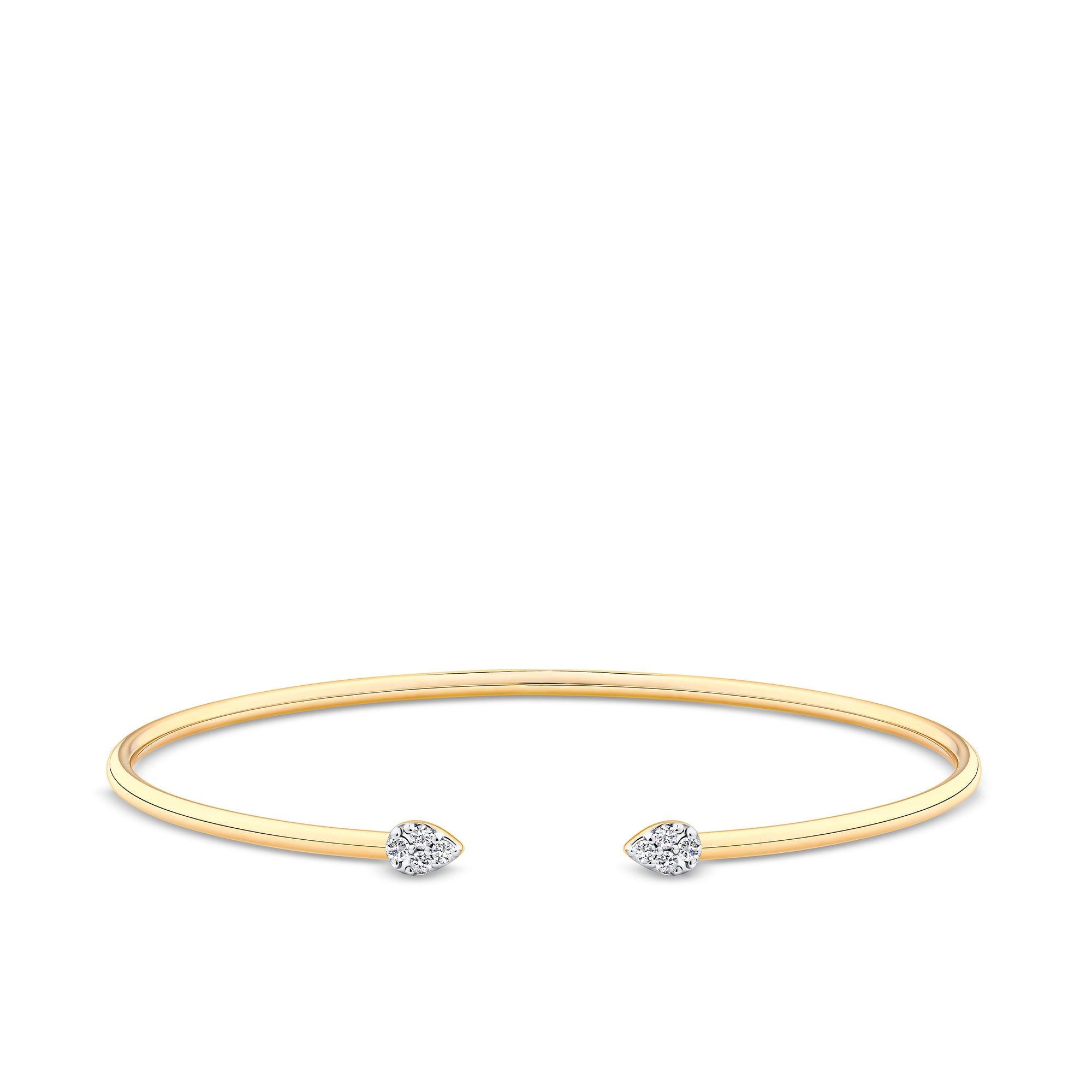 0.15ct TDW Diamond Pave Flexi Bangle in 9ct Yellow Gold