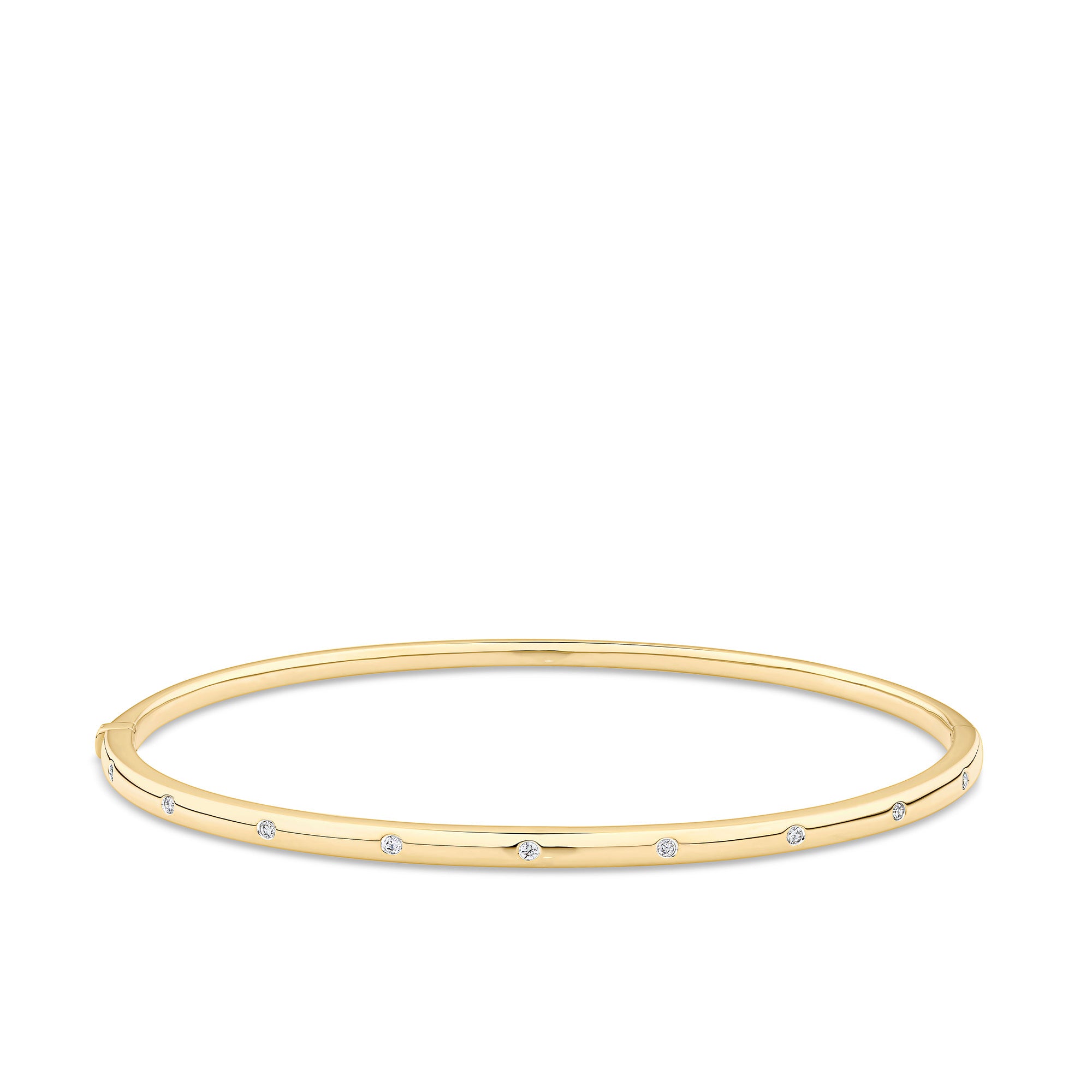 0.15ct TDW Hammerset Diamond Bangle in 9ct Yellow Gold