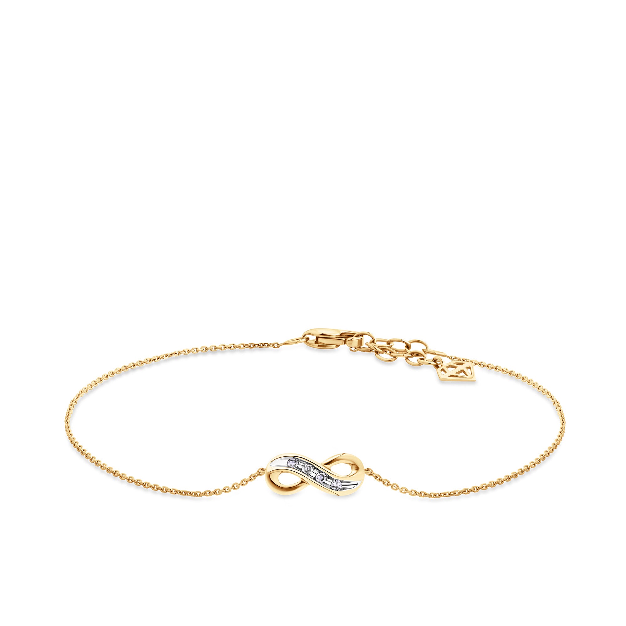 Diamond Infinity Bracelet in 9ct Yellow Gold