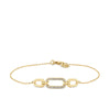 0.10ct TDW Diamond Paperclip Bracelet in 9ct Yellow Gold