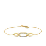 0.10ct TDW Diamond Paperclip Bracelet in 9ct Yellow Gold