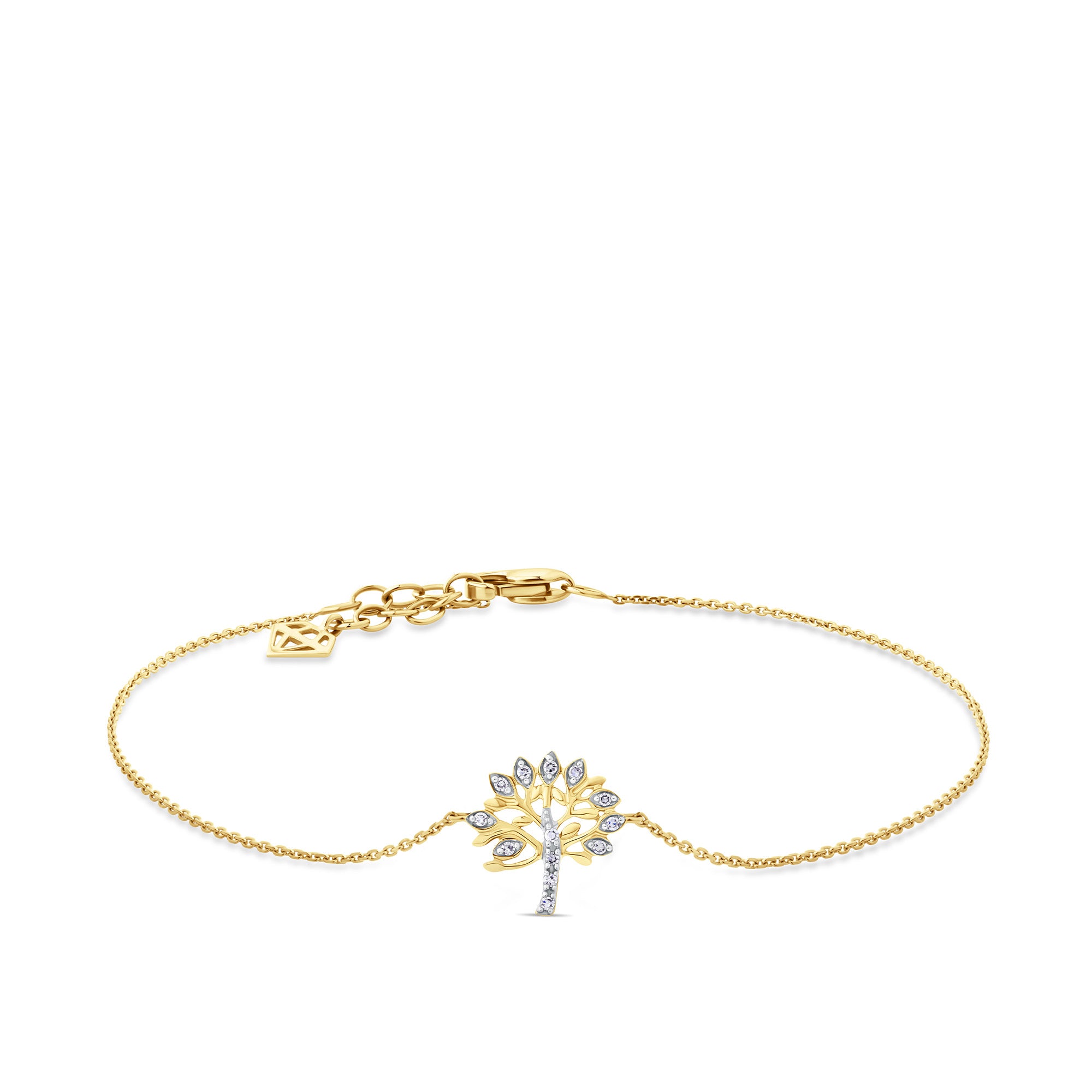 Diamond Tree of Life Bracelet in 9ct Yellow Gold