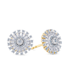 0.37ct TW Diamond Halo Earrings in 9ct Yellow and White Gold