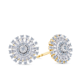0.37ct TW Diamond Halo Earrings in 9ct Yellow and White Gold