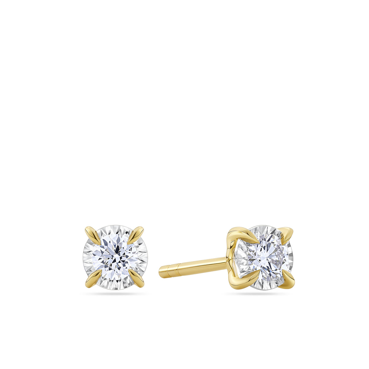 Essence 0.15TDW Round Diamond Solitaire Stud Earrings in 9ct Yellow Gold